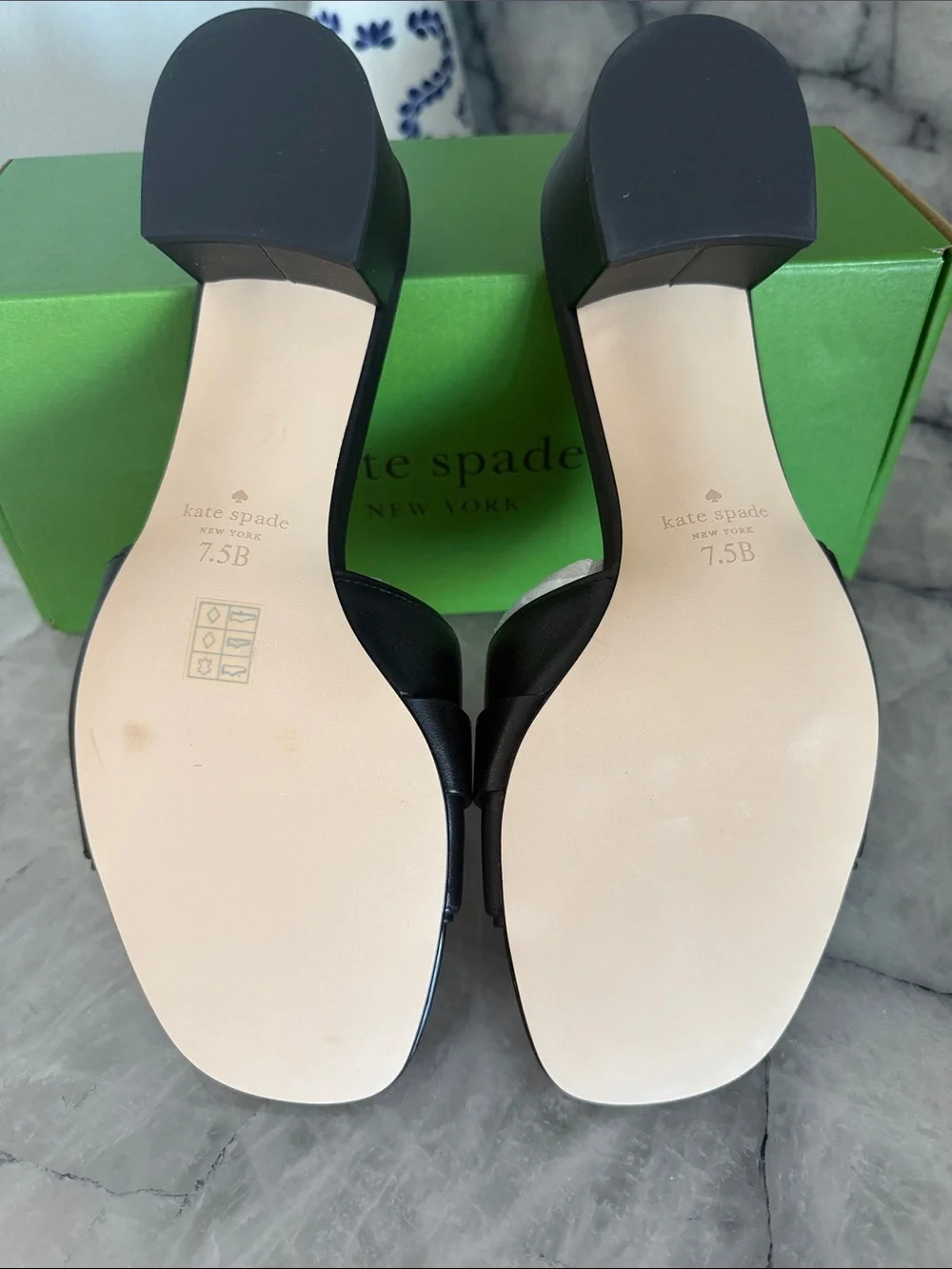 Kate Spade Phoebe Black heeled Sandal 7.5 NWT